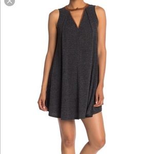 NWOT THML Faux Suede Collar Rib Tent Dress